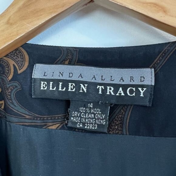 Ellen Tracy Linda Allard Paisley Print Sleeveless Vest VTG Wool Women’s Size 14 - Picture 4 of 8